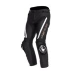 The Delta 4 motorcycle pants are crafted from durable Tutu cowhide leather and feature inserts of flexible S1 stretch fabric, matching perfectly with the Racing 4 and Avro 5 jackets. These pants can easily connect to the jackets via a convenient zipper, offering seamless integration for riders who prefer a coordinated look and enhanced functionality. Designed specifically for riders who enjoy sporty road riding, the Delta 4 Leather Pants offer exceptional comfort, versatility, and technical innovation inspired by MotoGP™ professionals. One standout feature is the new knee sliders, which are lighter in construction compared to previous models. Thanks to the Replaceable Slider System (RSS), these sliders can be swapped out and adjusted without moving the Velcro fastenings, allowing riders to customize their gear according to their personal style and preferences. Safety is a top priority with the Delta 4 pants, which include certified composite knee protectors and soft Pro-Shape 2.0 hip protectors. These components provide excellent shock absorption and impact protection in case of falls, ensuring the rider is well protected without sacrificing comfort or mobility. Ideal for mid-season riding, the pants incorporate breathable mesh fabric to enhance ventilation and help regulate temperature during warmer rides. Additionally, the Velcro fastener at the hem allows the pants to be easily worn with Dainese boots featuring the “IN” construction system. This ensures optimal ergonomics and riding comfort by securely fitting the pants over the boots. Overall, the Delta 4 pants combine premium materials, advanced protection, and thoughtful design, making them an excellent choice for riders who demand high performance and style on sporty road adventures.