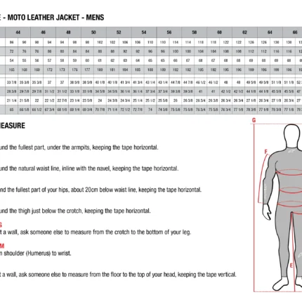 Alpinestars Men Jacket Size Chart