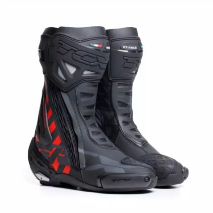 DAINESE RT RACE MENS MOTORCYCLE BOOTS BLACKRED
