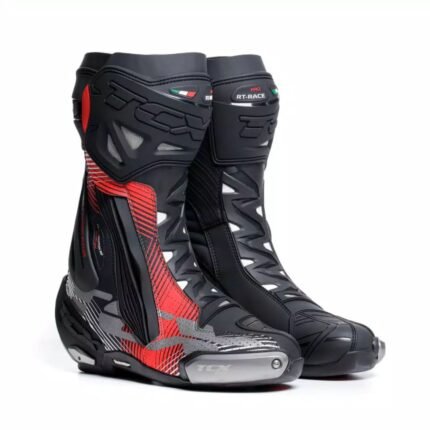 DAINESE RT RACE PRO AIR MENS MOTORCYCLE RACING BOOTS BLACKREDWHITE