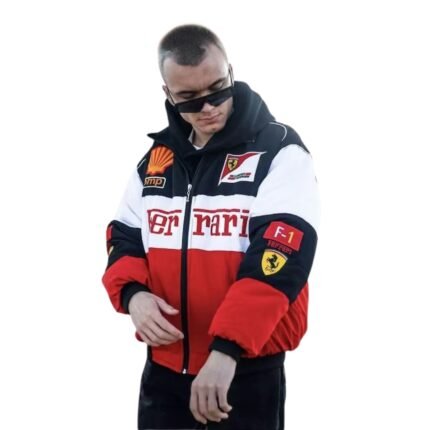 Ferrari Formula 1 Racing Polyester Biker Streetwear Jacket