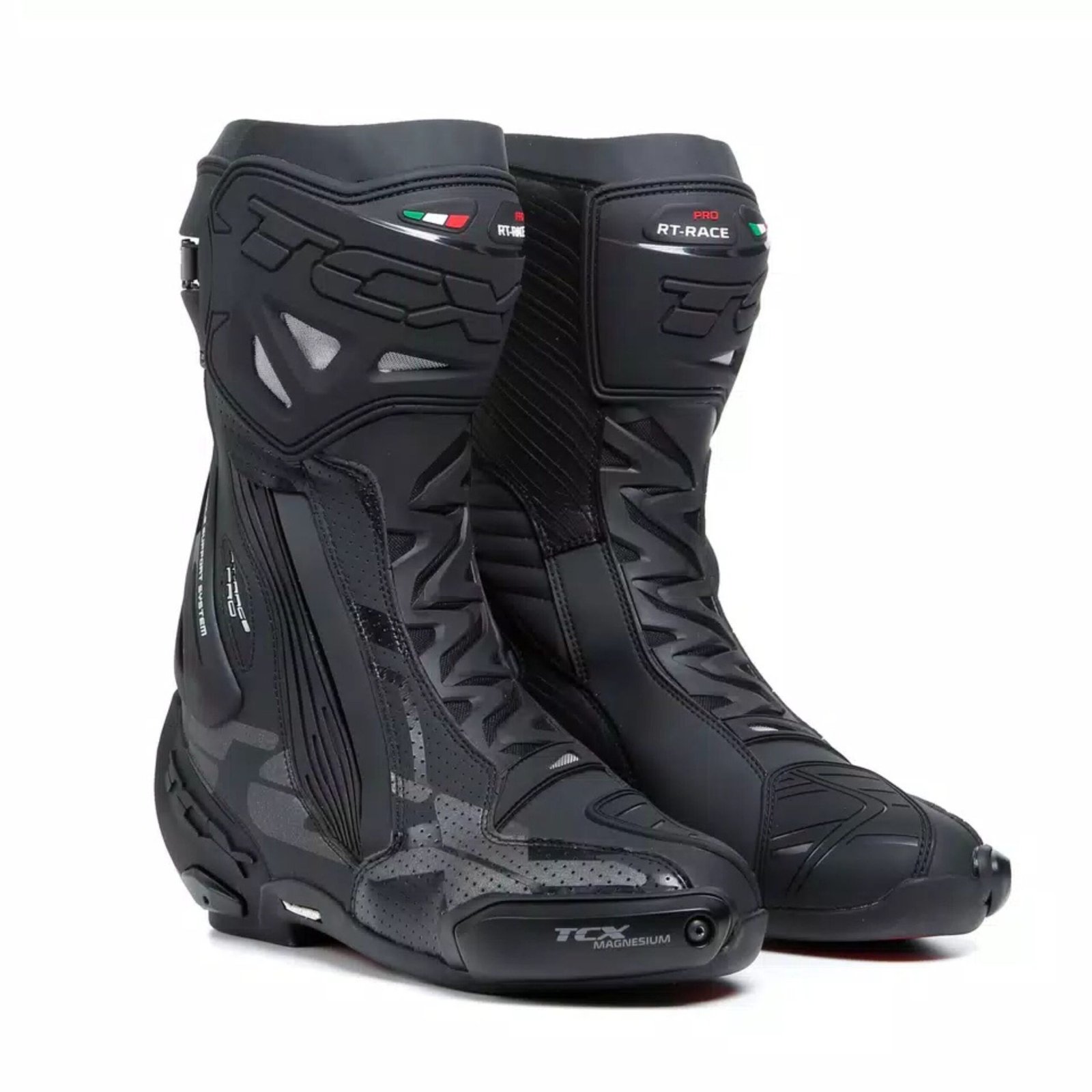 14 DAINESE RT 0RACE PRO AIR MENS MOTORCYCLE RACING BOOTS BLACKREFLEX