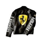 Ferrari Racing Black Biker Streetwear Leather Jacket