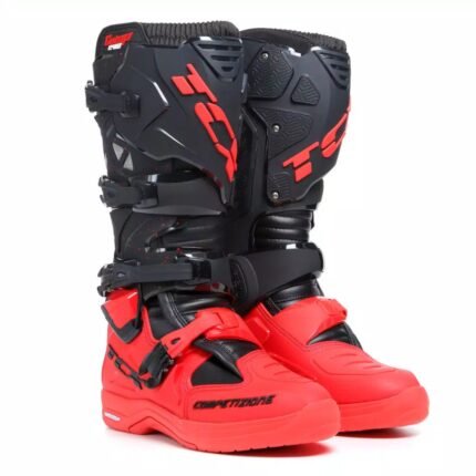DAINESE COMP EVO 2 MENS MOTORCYCLE OFFROAD BOOTS BLACKRED