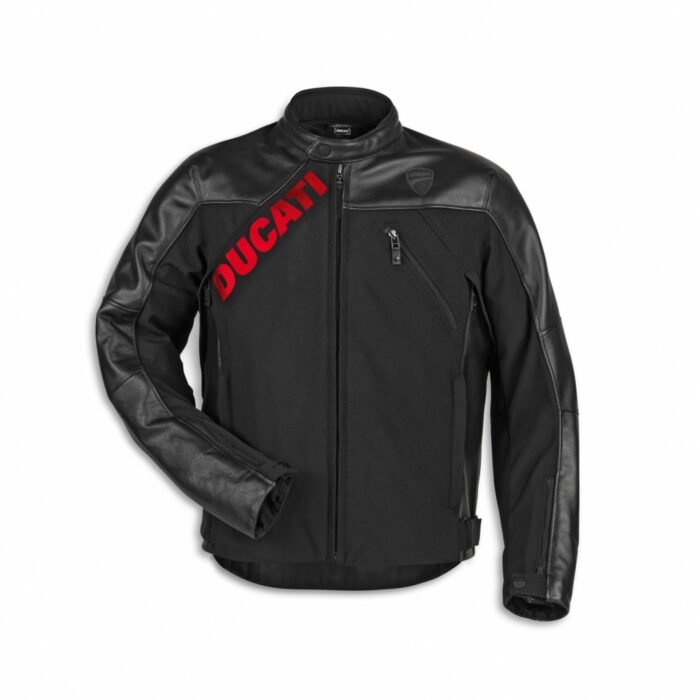DUCATI LOGO C1 LEATHER FABRIC JACKET