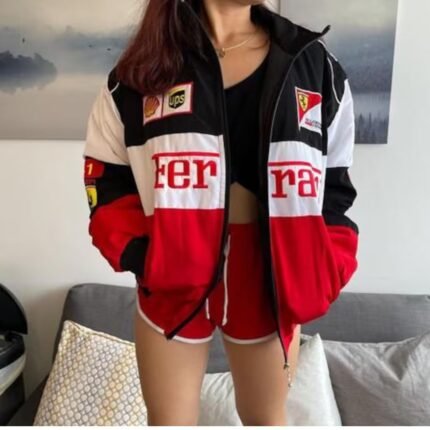 Ferrari Formula 1 Racing Polyester Biker Streetwear Jacket