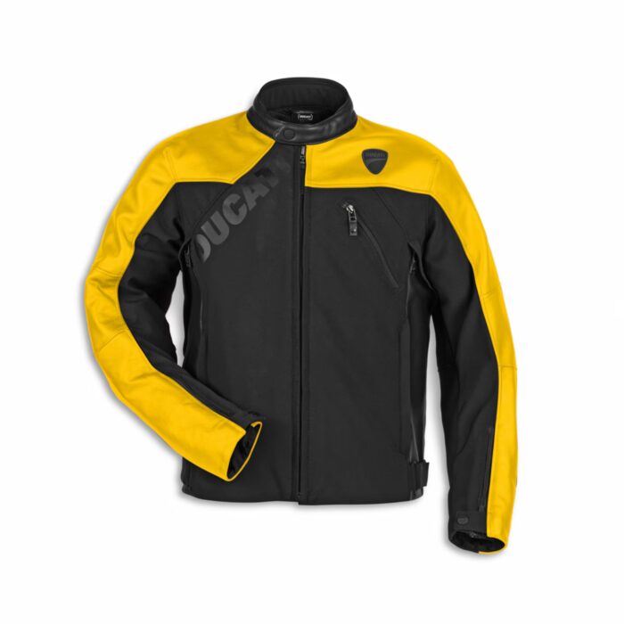 DUCATI LOGO C1 LEATHER FABRIC JACKET