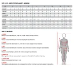 women jacket size chart