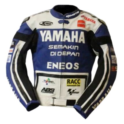 Yamaha Racing Team Motorcycle Riding Gear Leather Biker Jacket