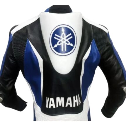 Yamaha Racing Red Motorcycle Cowhide Leather Biker Jacket 2
