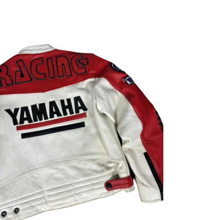 Yamaha Racing Red & White Motorcycle Leather Jacket 2