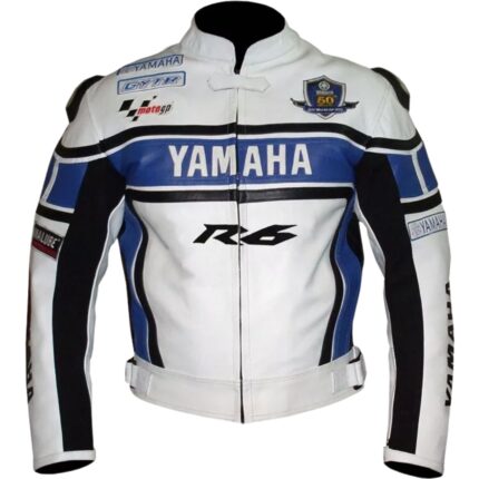 Yamaha Racing R6 Motorcycle Leather Biker Jacket 2
