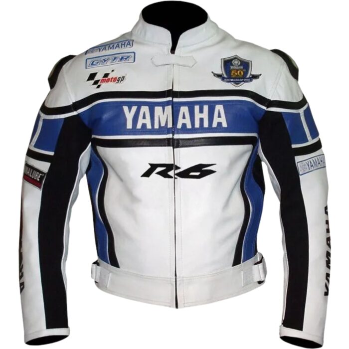 Yamaha Racing R6 Motorcycle Leather Biker Jacket 2
