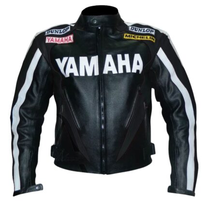 Yamaha Racing Motorcycle Riding Gear Motorbike Leather Biker Jacket 4