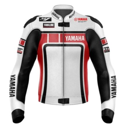 Yamaha Racing Motorcycle Riding Gear Genuine Cowhide Leather Jacket