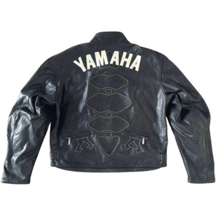 Yamaha Racing Black Streetwear Cowhide Leather Biker Jacket 2