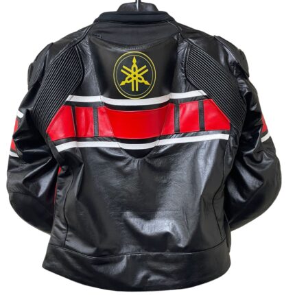 Yamaha Racing Black Motorcycle Leather Jacket