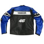 Unisex Yamaha Blue & Black Motorcycle Cowhide Leather Jacket