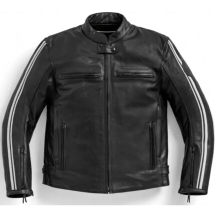 The **BMW Motorcycle Jacket Leather TwinStripes for Men** blends heritage style with premium protection, offering riders a bold look with performance to match. Designed with a timeless silhouette, this jacket features high-quality cowhide leather construction that is both durable and supple. The signature TwinStripes design on the sleeves adds a dynamic, sporty flair that pays homage to BMW Motorrad’s racing legacy. Comfort meets functionality with a tailored fit that allows for ease of movement on and off the bike. The interior is lined for comfort, and ventilation zippers ensure breathability during longer rides or warmer climates. Pre-curved sleeves and ergonomic shaping make this jacket road-ready, while adjustable cuffs and waist straps ensure a personalized fit. For safety, the TwinStripes jacket is equipped with removable NP-Flex protectors on the shoulders and elbows, which offer impact resistance while maintaining flexibility. There’s also a back protector pocket for optional armor upgrade. Reflective elements enhance visibility in low-light conditions, and a connecting zipper allows secure integration with BMW Motorrad pants, creating a seamless riding suit. Storage is practical with multiple interior and exterior zippered pockets, ideal for stashing essentials securely. The sturdy front zipper is windproof, contributing to overall protection against the elements. Whether you're cruising city streets or tackling long road trips, the BMW TwinStripes Leather Jacket provides the right mix of classic aesthetics, comfort, and rider-focused performance. It’s a statement piece for any BMW enthusiast who values both form and function. This jacket doesn’t just look the part — it’s engineered to perform. With its iconic design and robust build, it becomes a staple for any rider who seeks a blend of tradition, innovation, and premium craftsmanship. Embrace the ride with confidence and style in the BMW Leather TwinStripes Jacket for Men.