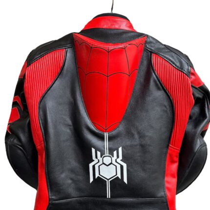 Spiderman Racing Motorbike Leather Jacket