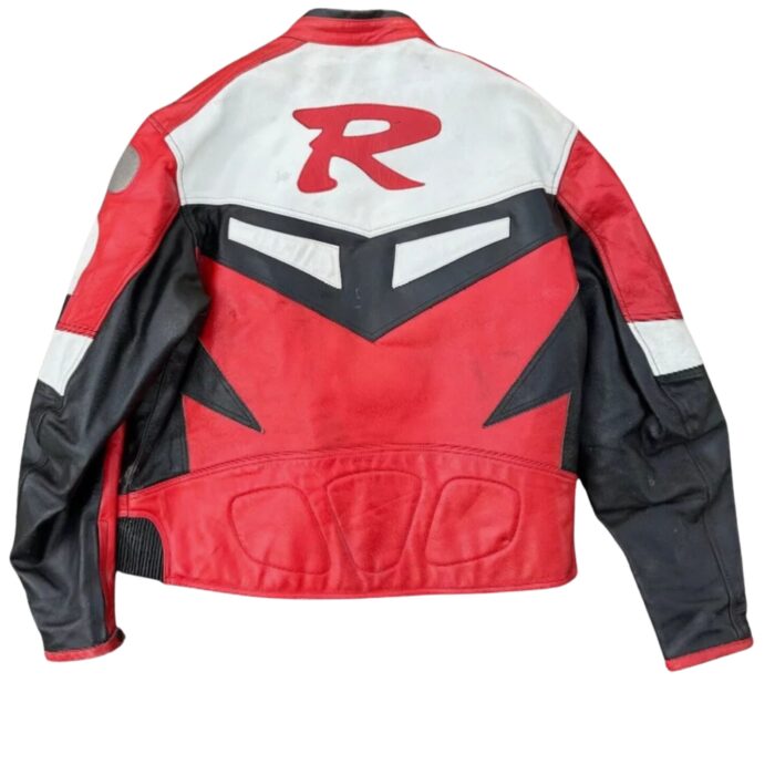 Yamaha Racing Red Motorcycle Riding Gear Cowhide Leather Jacket 2