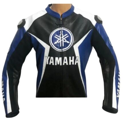 Yamaha Racing Red Motorcycle Cowhide Leather Biker Jacket 2