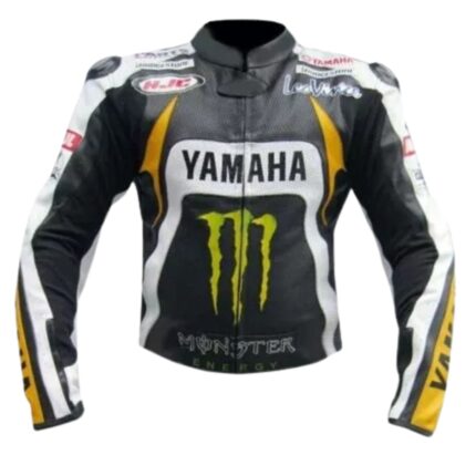 Yamaha Racing Motorcycle Riding Gear Motorbike Cowhide Leather Biker Jacket