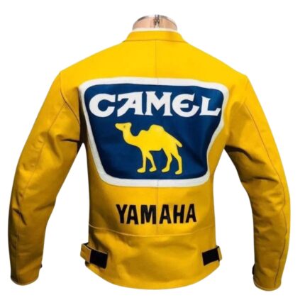 Yamaha Camel Racing Motorcycle Yellow CE Armored Leather Jacket