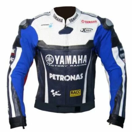 Men’s Yamaha Racing Motor Riding Gear Motorbike Leather Jacket