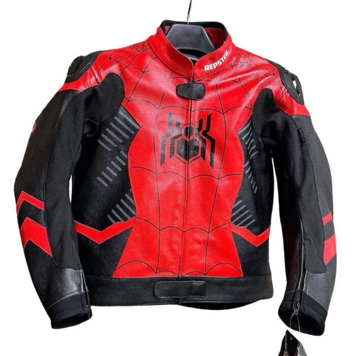Spiderman Racing Motorbike Leather Jacket