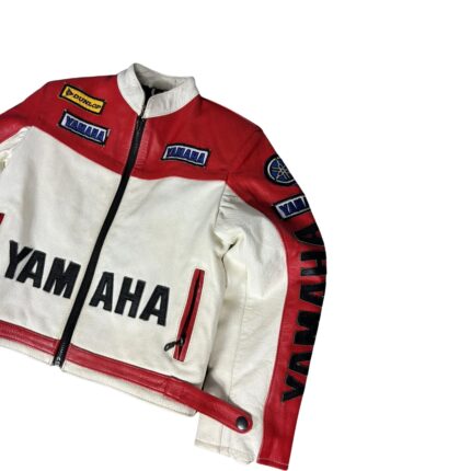 Yamaha Racing Red & White Motorcycle Leather Jacket 2