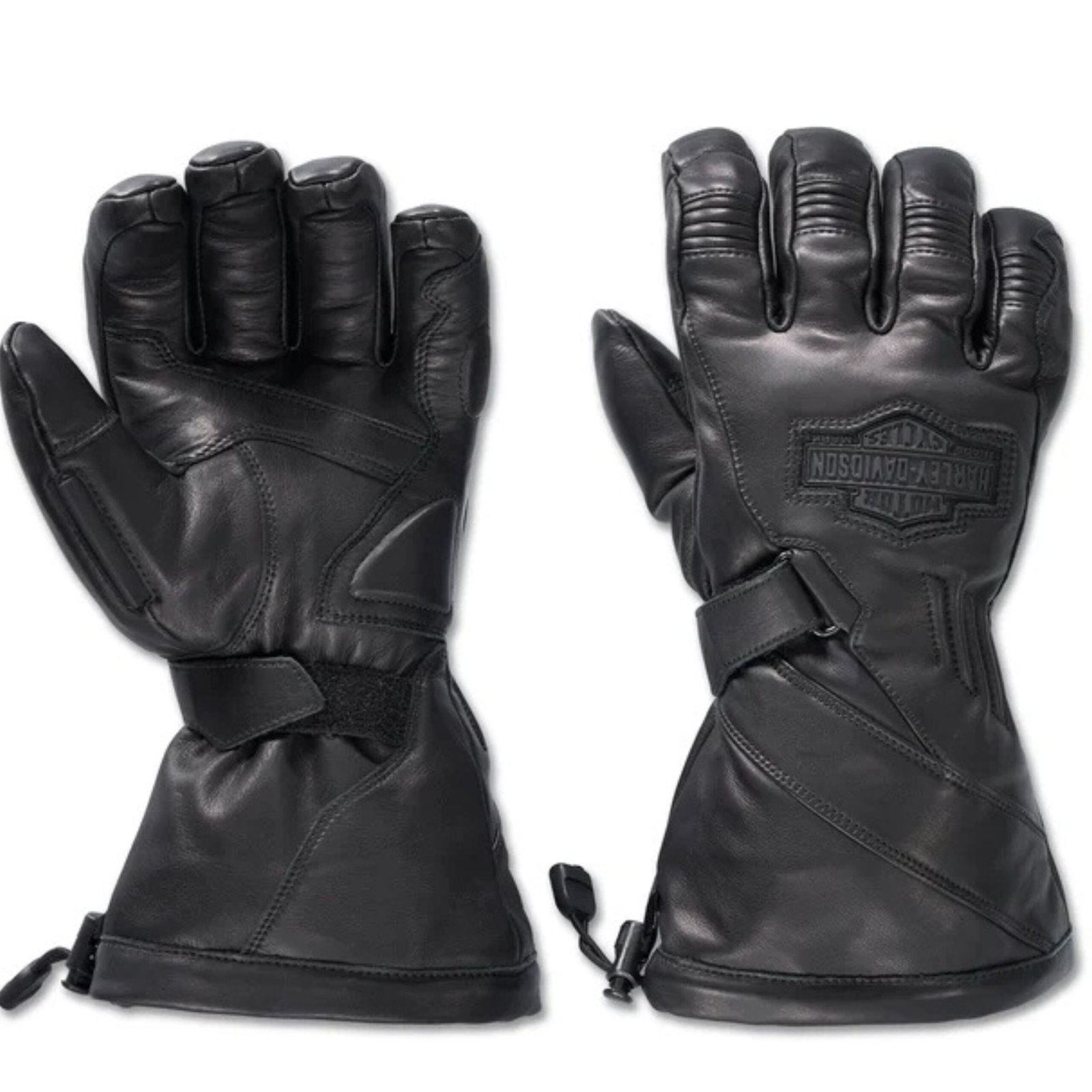 Men's Circuit II Waterproof Leather Gauntlet Gloves HARLEY Mens Circuit II Waterproof Leather Gauntlet Gloves