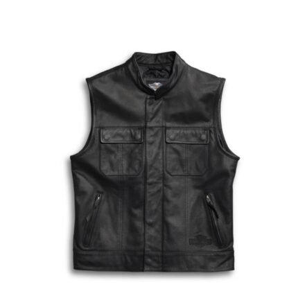 HARLEY DAVIDSON MENS FOSTER LEATHER VEST