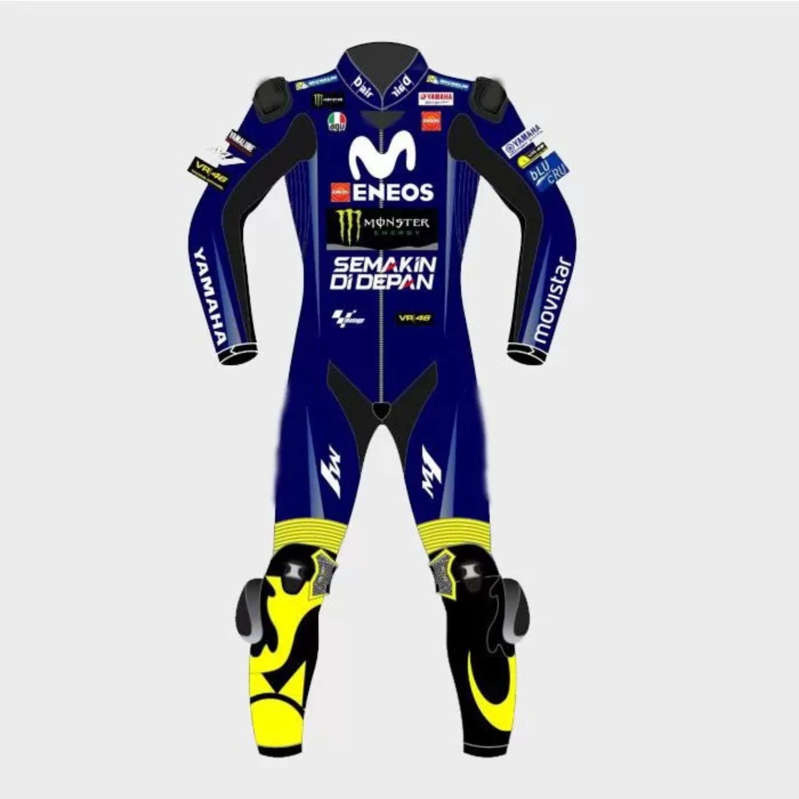 1 YAMAHA VALENTINO ROSSI MOVISTAR 2018 SUIT IN BLUE