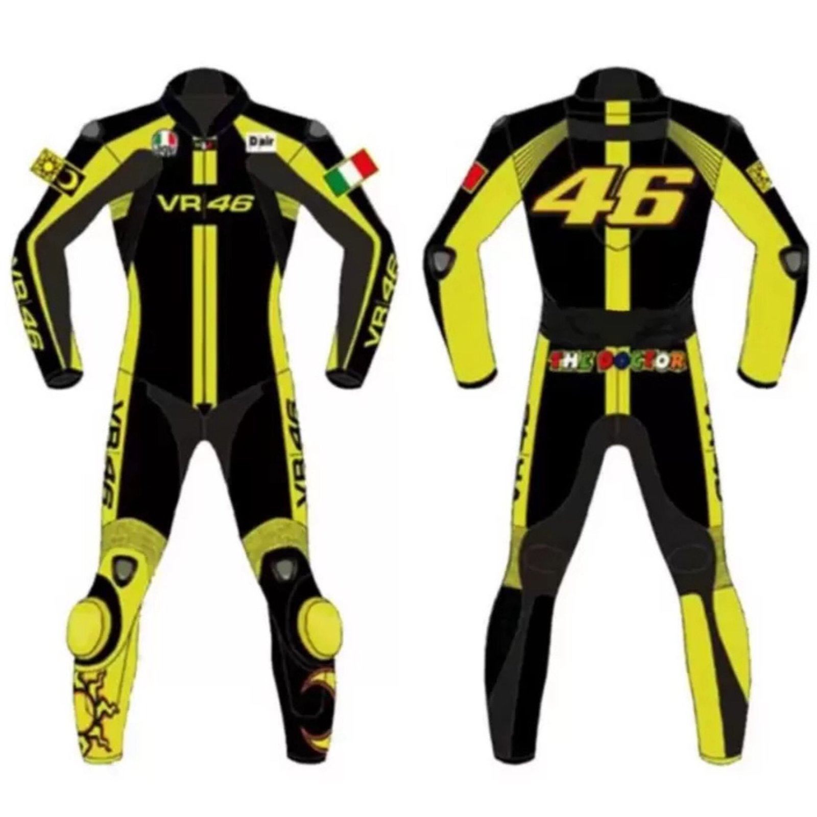 1 YAMAHA VR46 MEN MOTORCYCLE LEATHER RACING SUIT PREMIUM PROTECTION & STYLE