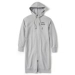 HARLEY DAVIDSON WOMENS ESSENTIAL FLEECE FULL ZIP DUSTER LIGHT GRAY HEATHER