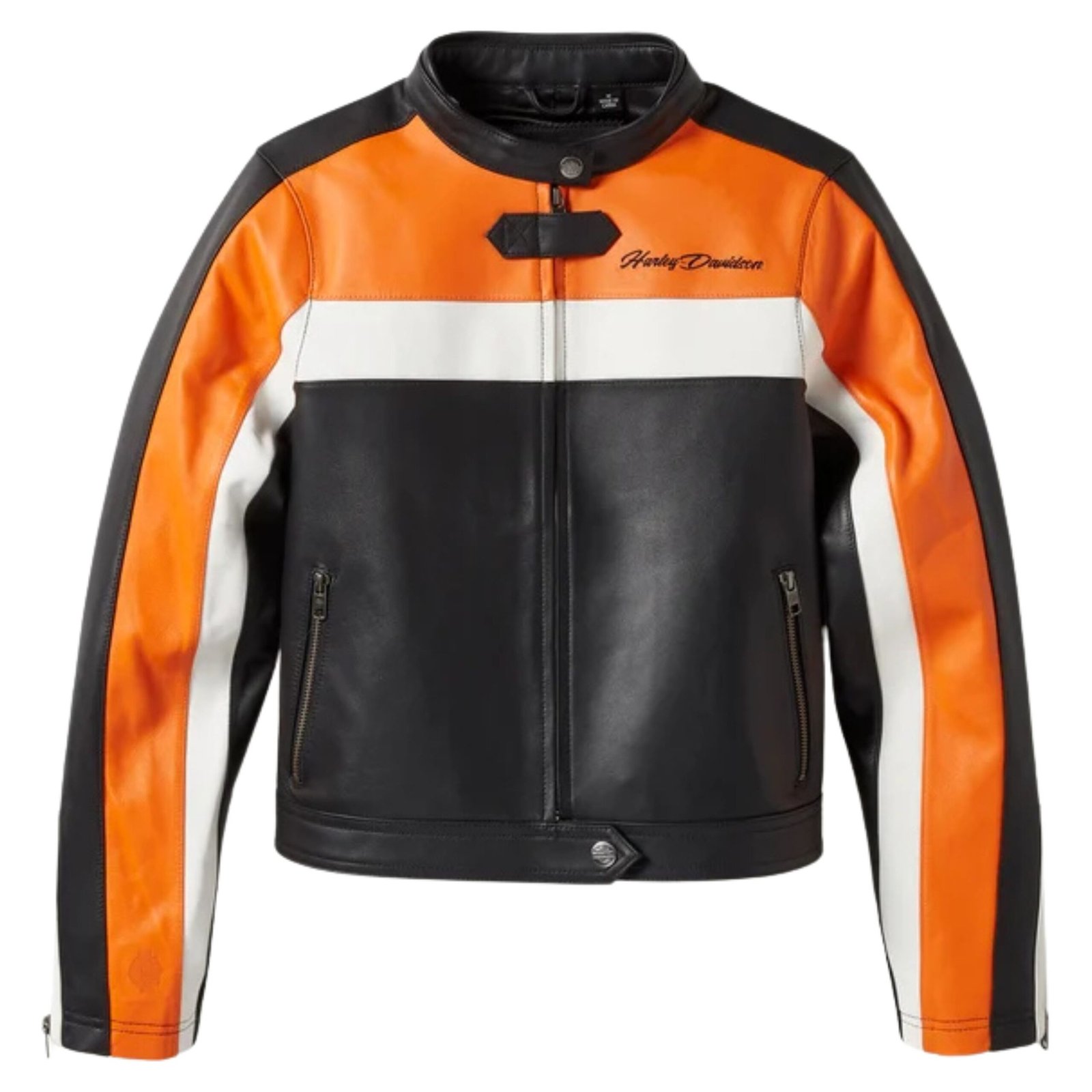 1 HARLEY DAVIDSON WOMENS ESSENTIAL MOTO BLOCKED LEATHER JACKET