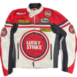 NARSON LUCKY STRIKE STREETWEAR GENUINE COWHIDE LEATHER BIKER JACKET