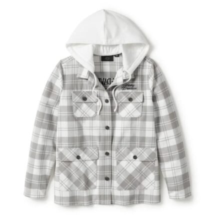 HARLEY DAVIDSON WOMENS HERITAGE PLAID HOODED SHACKET
