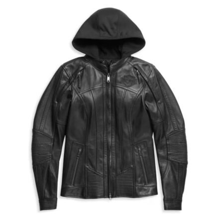 HARLEY DAVIDSON WOMENS WILLIE G AURORAL II 3 IN 1 LEATHER RIDING JACKET