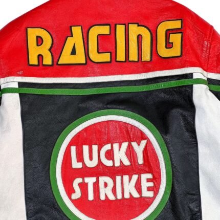 NARSON LUCKY STRIKE MOTORCYCLE RACING LEATHER JACKET