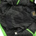 NARSON LUCKY STRIKE GREEN AS GRAY MOTORCYCLE RIDING GEAR COWHIDE LEATHER BIKER JACKET