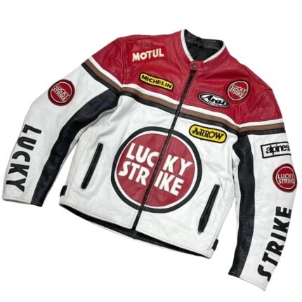 NARSON LUCKY STRIKE RACING MOTORCYCLE LEATHER JACKET