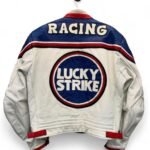 NARSON LUCKY STRIKE RACING MOTORCYCLE RIDING MOTORCYCLE RIDING GEAR LEATHER BIKER JACKET