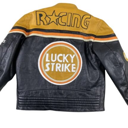 NARSON LUCKY STRIKE RACING LEATHER JACKET