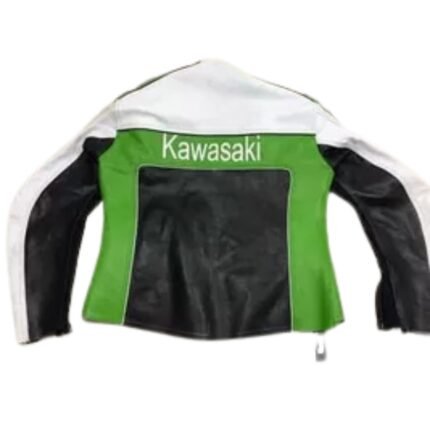 NARSON KAWASAKI MOTORBIKE RACING GEAR LEATHER BIKER JACKET