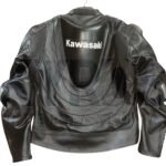 NARSON KAWASAKI NINJA BLACK RIDING MOTORBIKE COWHIDE LEATHER BIKER JACKET