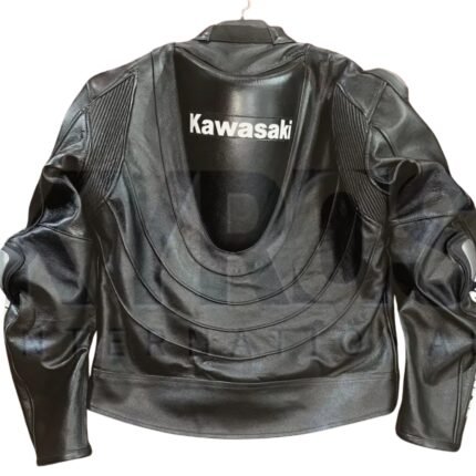 NARSON KAWASAKI NINJA BLACK RIDING MOTORBIKE COWHIDE LEATHER BIKER JACKET
