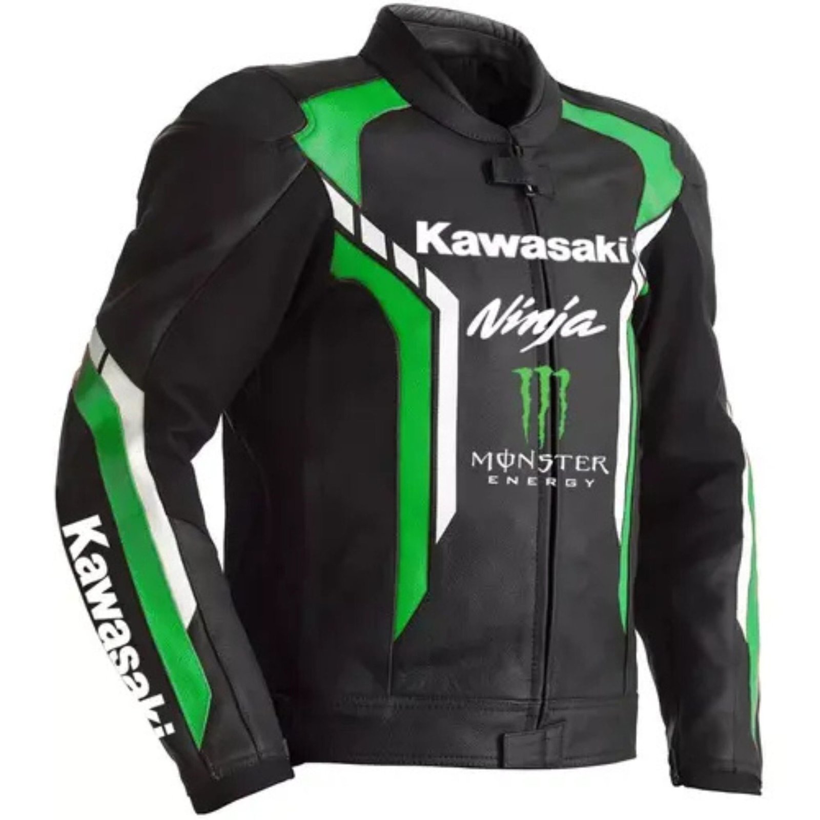 1 NARSON KAWASAKI NINJA MONSTER ENERGY RACING COWHIDE LEATHER BIKER JACKET