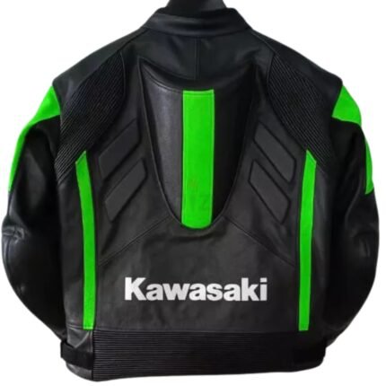 NARSON KAWASAKI NINJA RACING MOTORCYCLE COWHIDE LEATHER BIKER JACKET